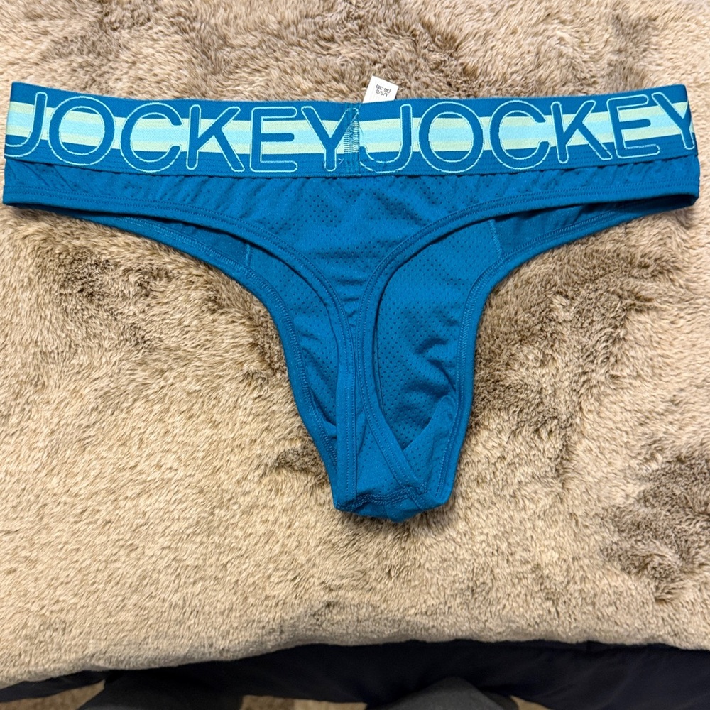 Jockey Teal Thong with Logo Waistband - Picture 3 of 3